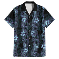 Purple Paradise Hawaii Shell Lei Family Matching Summer Maxi Dress and Hawaiian Shirt Hawaiian Sunrise Shell Hebrew Cone Plumeria LT14 Dad's Shirt - Short Sleeve Purple - Polynesian Pride