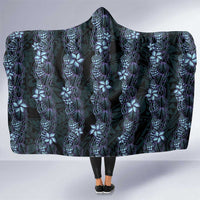 Purple Paradise Hawaii Shell Lei Hooded Blanket Hawaiian Sunrise Shell Hebrew Cone Plumeria - Polynesian Pride