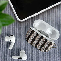 Black and Beige Hawaii Shell Lei AirPods Case Hawaiian Sunrise Shell Hebrew Cone Plumeria LT14 - Polynesian Pride