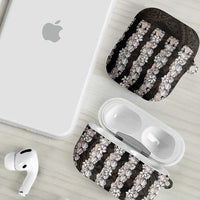 Black and Beige Hawaii Shell Lei AirPods Case Hawaiian Sunrise Shell Hebrew Cone Plumeria LT14 - Polynesian Pride