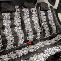 Black and Beige Hawaii Shell Lei Back Car Seat Cover Hawaiian Sunrise Shell Hebrew Cone Plumeria - Polynesian Pride