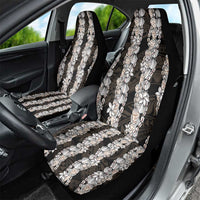 Black and Beige Hawaii Shell Lei Car Seat Cover Hawaiian Sunrise Shell Hebrew Cone Plumeria - Polynesian Pride