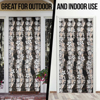 Black and Beige Hawaii Shell Lei Door Cover Hawaiian Sunrise Shell Hebrew Cone Plumeria - Polynesian Pride