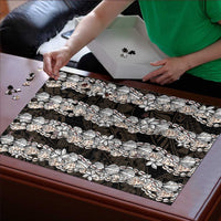 Black and Beige Hawaii Shell Lei Puzzle Hawaiian Sunrise Shell Hebrew Cone Plumeria LT14 - Polynesian Pride
