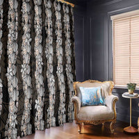 Black and Beige Hawaii Shell Lei Window Curtain Hawaiian Sunrise Shell Hebrew Cone Plumeria LT14 - Polynesian Pride