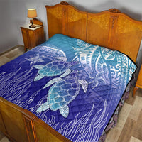 Polynesia Sea Turtle Quilt Happy Valentine Day Polynesian - Dark Cyan LT14 - Polynesian Pride