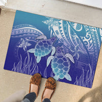 Polynesia Sea Turtle Rubber Doormat Happy Valentine Day Polynesian - Dark Cyan LT14 - Polynesian Pride
