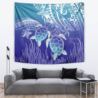 Polynesia Sea Turtle Tapestry Happy Valentine Day Polynesian - Dark Cyan LT14 - Polynesian Pride