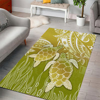 Polynesia Sea Turtle Area Rug Happy Valentine Day Polynesian - Gold LT14 - Polynesian Pride