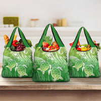 Polynesia Sea Turtle Grocery Bag Happy Valentine Day Polynesian - Green
