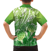 Polynesia Sea Turtle Kid Hawaiian Shirt Happy Valentine Day Polynesian - Green LT14 - Polynesian Pride