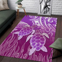 Polynesia Valentine Day Area Rug Polynesian Sea Turtle Purple Version LT14 Purple - Polynesian Pride