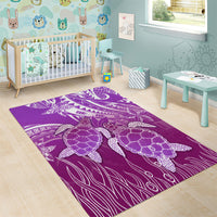 Polynesia Valentine Day Area Rug Polynesian Sea Turtle Purple Version LT14 - Polynesian Pride