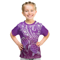 Polynesia Valentine Day Kid T Shirt Polynesian Sea Turtle Purple Version LT14 Purple - Polynesian Pride