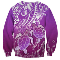 Polynesia Valentine Day Sweatshirt Polynesian Sea Turtle Purple Version LT14 - Polynesian Pride