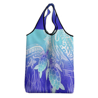 Polynesia Valentine Day Grocery Bag Polynesian Sea Turtle Turquoise Version