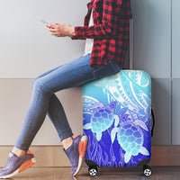 Polynesia Valentine Day Luggage Cover Polynesian Sea Turtle Turquoise Version LT14 - Polynesian Pride