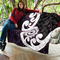 Aotearoa Koru Quilt Purple Maori Paua Shell Mix Silver Fern