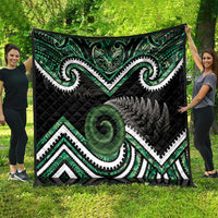 Koru Pounamu Aotearoa Quilt Maori Paua Shell Mix Silver Fern