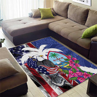 United States Guam Area Rug USA Eagle Guahan Seal Bougainvillea LT14 - Polynesian Pride