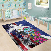 United States Guam Area Rug USA Eagle Guahan Seal Bougainvillea LT14 - Polynesian Pride
