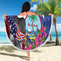 United States Guam Beach Blanket USA Eagle Guahan Seal Bougainvillea LT14 - Polynesian Pride