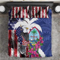 United States Guam Bedding Set USA Eagle Guahan Seal Bougainvillea - Polynesian Pride