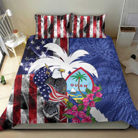 United States Guam Bedding Set USA Eagle Guahan Seal Bougainvillea - Polynesian Pride