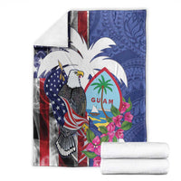 United States Guam Blanket USA Eagle Guahan Seal Bougainvillea - Polynesian Pride