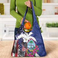 United States Guam Grocery Bag USA Eagle Guahan Seal Bougainvillea - Polynesian Pride