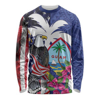 United States Guam Long Sleeve Shirt USA Eagle Guahan Seal Bougainvillea - Polynesian Pride