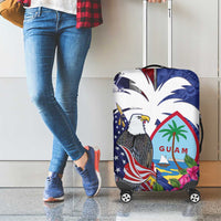 United States Guam Luggage Cover USA Eagle Guahan Seal Bougainvillea - Polynesian Pride