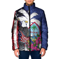 United States Guam Padded Jacket USA Eagle Guahan Seal Bougainvillea - Polynesian Pride