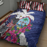 United States Guam Quilt Bed Set USA Eagle Guahan Seal Bougainvillea - Polynesian Pride