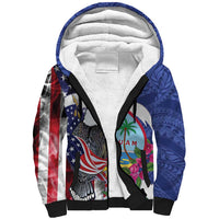 United States Guam Sherpa Hoodie USA Eagle Guahan Seal Bougainvillea - Polynesian Pride