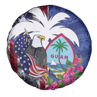 United States Guam Spare Tire Cover USA Eagle Guahan Seal Bougainvillea - Polynesian Pride