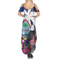 United States Guam Summer Maxi Dress USA Eagle Guahan Seal Bougainvillea - Polynesian Pride