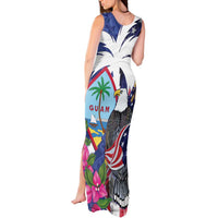 United States Guam Tank Maxi Dress USA Eagle Guahan Seal Bougainvillea - Polynesian Pride