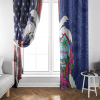United States Guam Window Curtain USA Eagle Guahan Seal Bougainvillea LT14 - Polynesian Pride