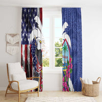 United States Guam Window Curtain USA Eagle Guahan Seal Bougainvillea LT14 - Polynesian Pride
