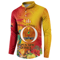 Papua New Guinea Independence Day Button Sweatshirt 50th Anniversary Unity in Diversity