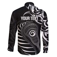 Personalised New Zealand Silver Fern Lacrosse Family Matching Short Sleeve Bodycon Dress and Hawaiian Shirt Aotearoa Maori Pattern