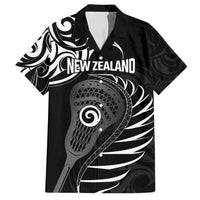 Personalised New Zealand Silver Fern Lacrosse Hawaiian Shirt Aotearoa Maori Pattern