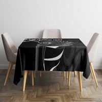 Personalised New Zealand Silver Fern Lacrosse Tablecloth Aotearoa Maori Pattern