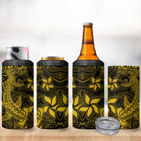 Polynesian 4 in 1 Can Cooler Tumbler Gold Hawaiian Tribal Hammerhead Shark
