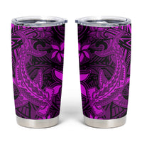 Polynesian Tumbler Cup Pink Hawaiian Tribal Hammerhead Shark