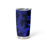 Polynesian Tumbler Cup Blue Hawaiian Tribal Hammerhead Shark