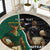 Personalised New Zealand And South Africa Rugby Round Carpet 2024 All Black Springboks Mascots Together