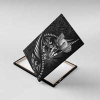 Personalised All Black New Zealand Darts Canvas Wall Art Aoteroa Fern Maori Galaxy Style