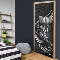Personalised All Black New Zealand Darts Door Cover Aoteroa Fern Maori Galaxy Style - Polynesian Pride